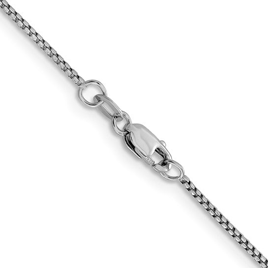 14K White Gold 1.1mm Sparkle Round Box Chain
