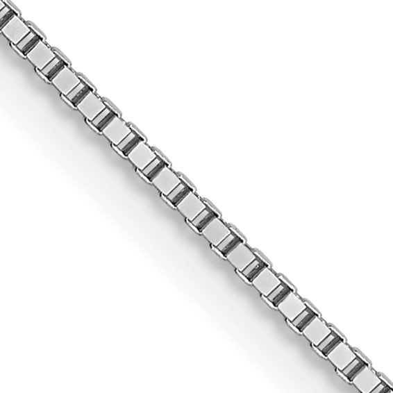 14K White Gold .8mm Box with Spring Ring Clasp Chain