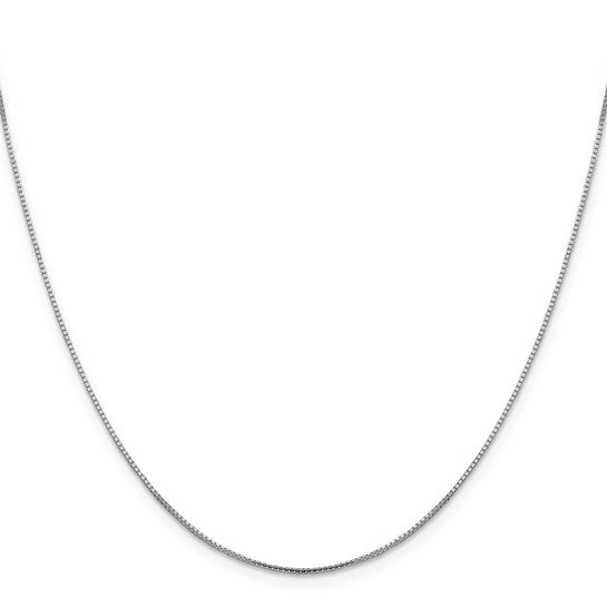 14K White Gold 1mm Sparkle Octagonal Box Chain