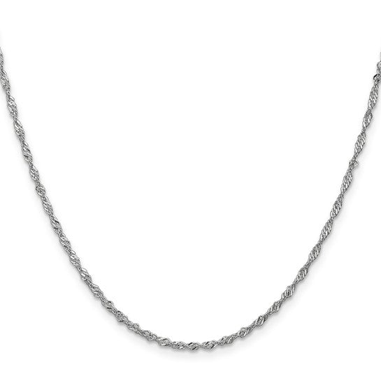 14K White Gold 1.6mm Singapore Chain