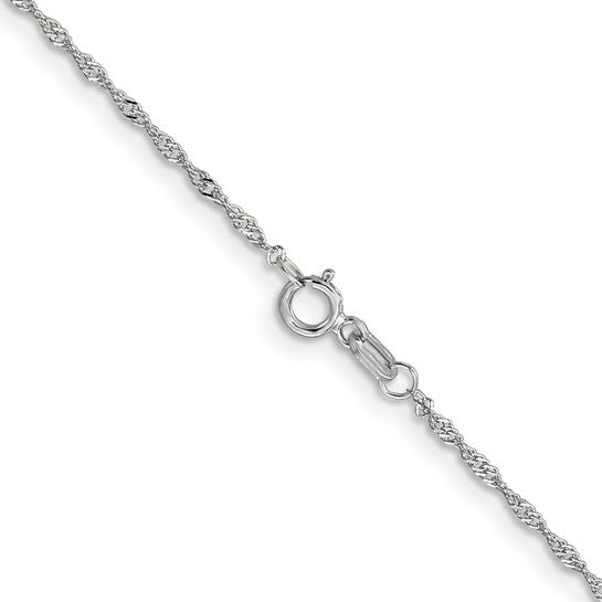 10k White Gold 1mm Singapore Chain