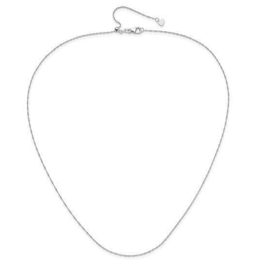 Leslie's 10K White Gold Adjustable 1mm Singapore Chain