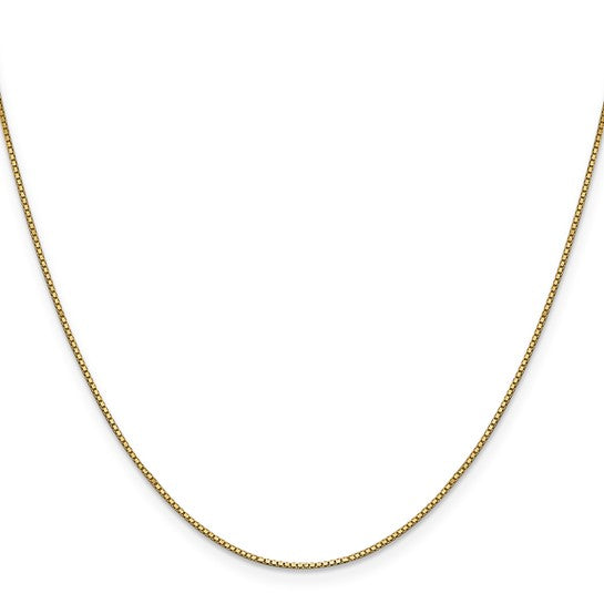 18K 18 inch .9mm Box with Lobster Clasp Chain