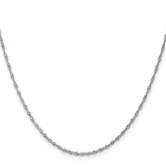 10K White Gold 1.3mm Singapore Chain