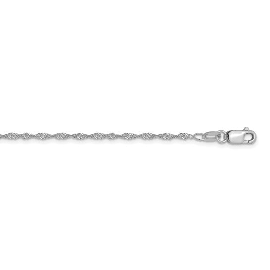 10k White Gold 1.3mm Singapore Chain