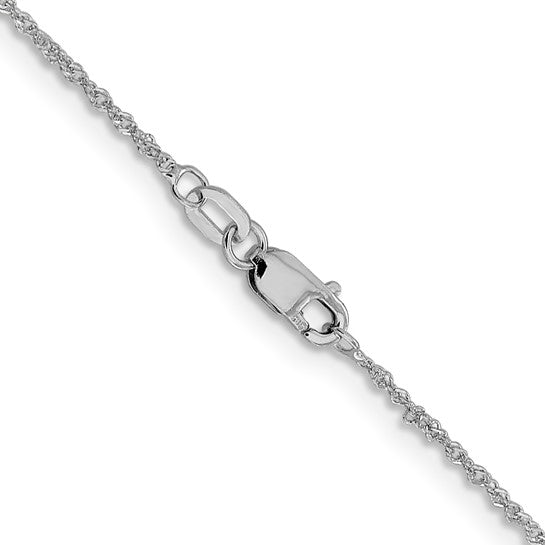 10k White Gold 1mm Sparkle