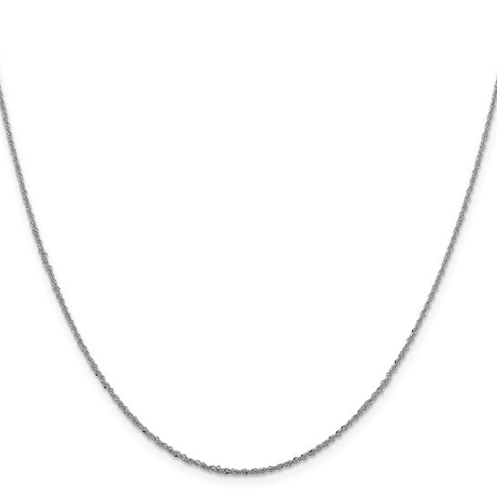 10k White Gold 1.3mm Sparkle Singapore Chain