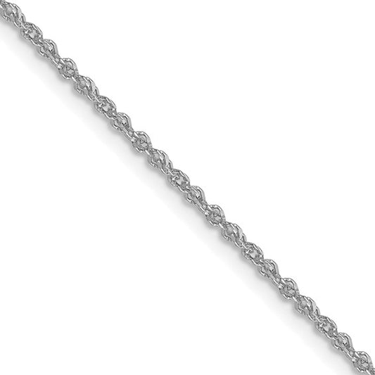 10k White Gold 1.3mm Sparkle Singapore Chain