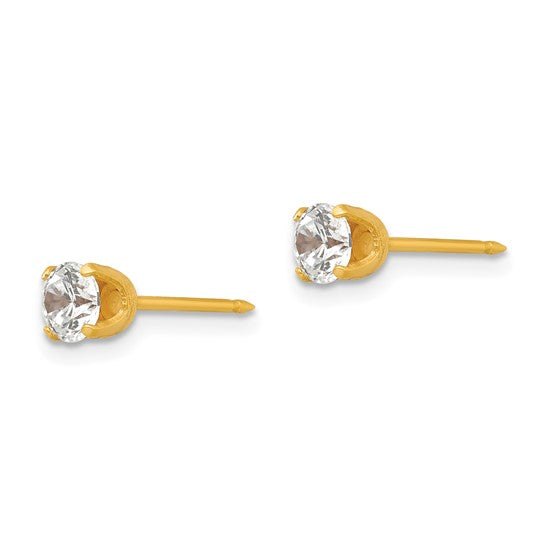 Inverness 14k 4.25mm CZ Post Piercing Earrings