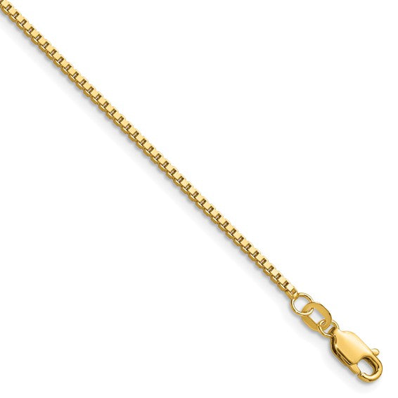 14K 1.3mm Box Chain Style
