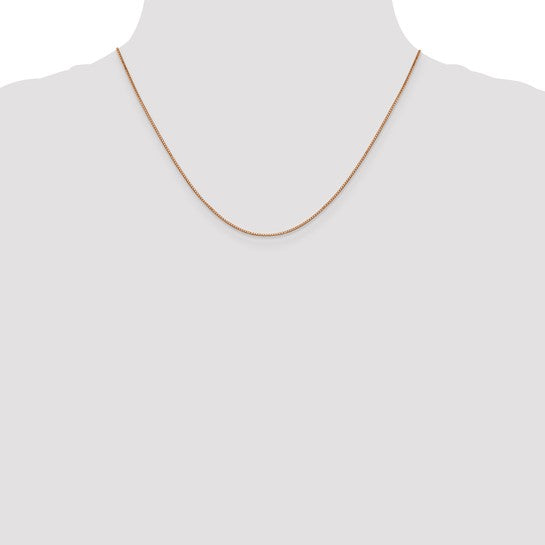 14K Rose Gold .8mm Box with Lobster Clasp Chain