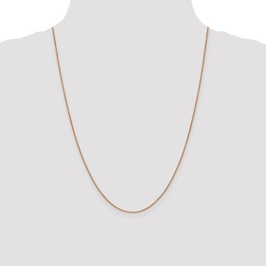 14K Rose Gold .8mm Box with Lobster Clasp Chain
