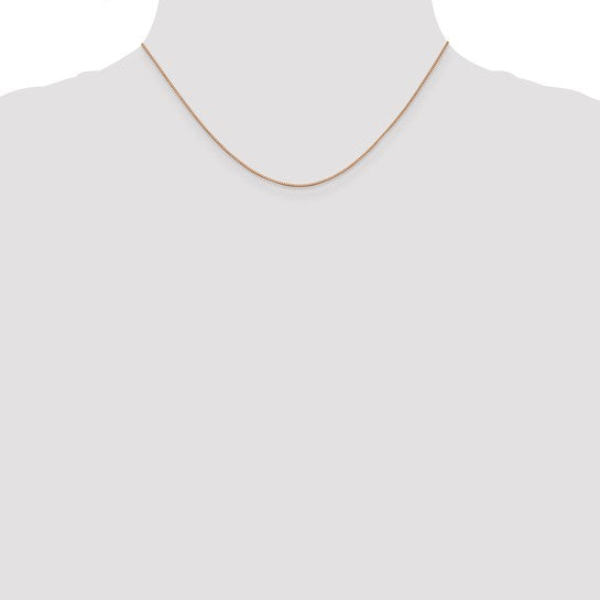 14K Rose Gold .7mm Box with Lobster Clasp Chain