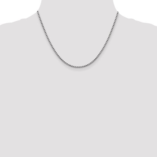 14K Diamond-Cut Round Box Chain
