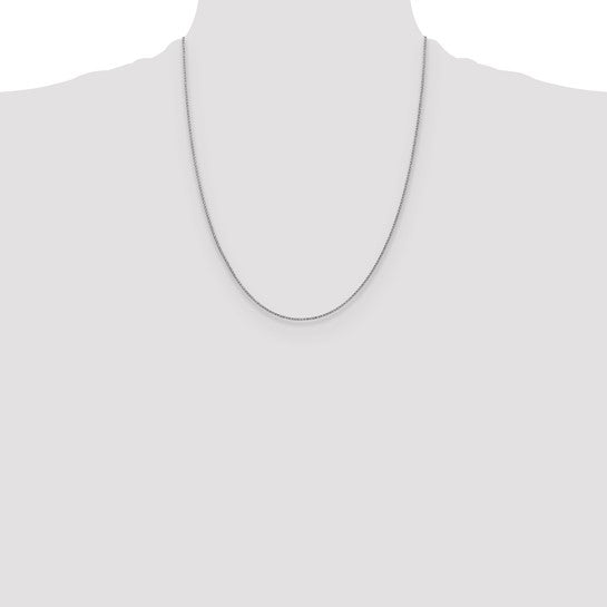 14K White Gold 1mm D/C Open Franco Chain