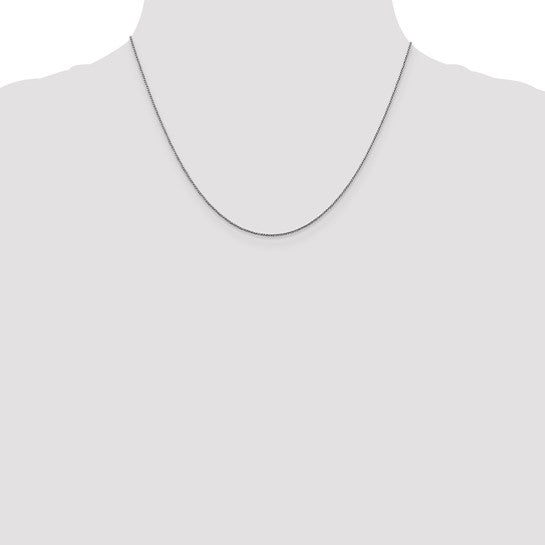 14K White Gold .9mm D/C Twisted Box Chain
