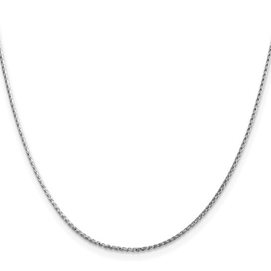14K White Gold 1.15mm D/C Open Franco Chain