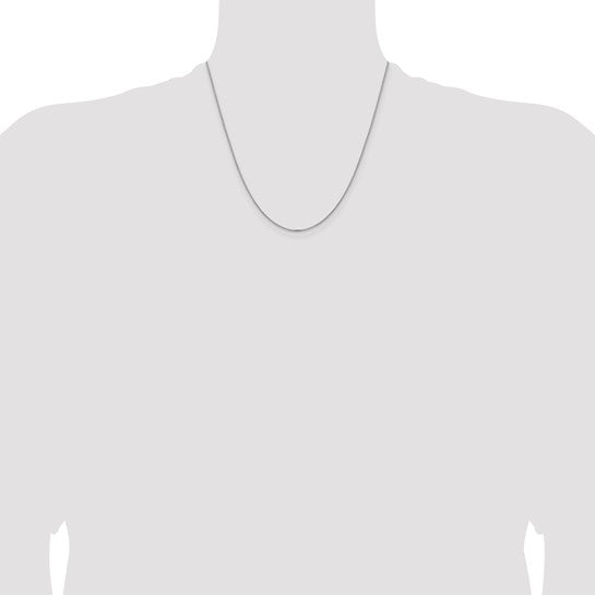 14K White Gold 1mm Concave Box Chain