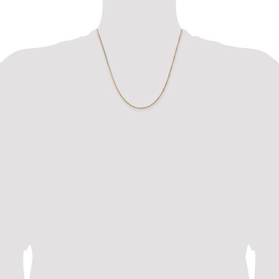 14K 1.3mm Concave Box Chain