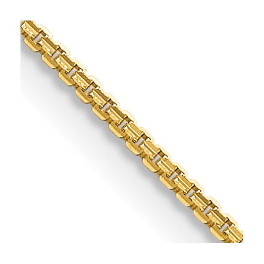 14K 1.3mm Concave Box Chain