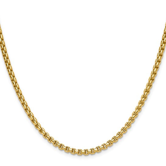 14K Diamond-Cut Round Box Chain