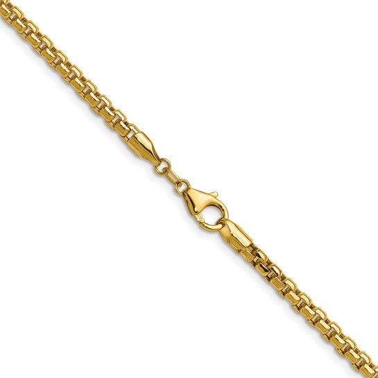 14K Diamond-Cut Round Box Chain