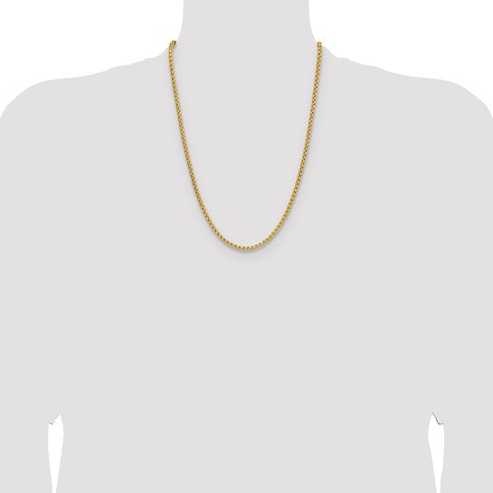 14K Diamond-Cut Round Box Chain