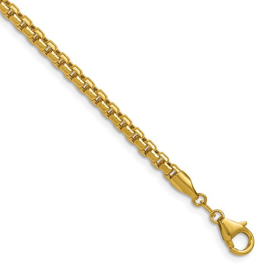 14K Diamond-Cut Round Box Chain