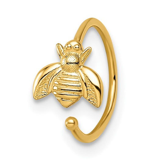 14k 18 Gauge Bumble Bee Nose Ring / Ear Cuff