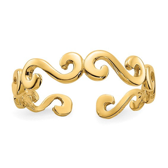 14k Swirl Toe Ring