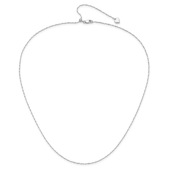 Sterling Silver RH-plated Adjustable 1.6mm Singapore Chain