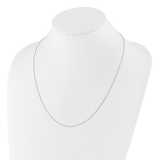 Sterling Silver RH-plated Adjustable 1.6mm Singapore Chain