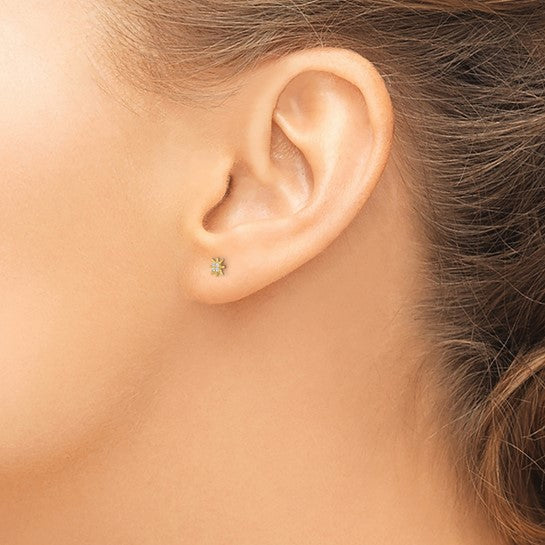 14k Madi K CZ Star Childrens Post Earrings