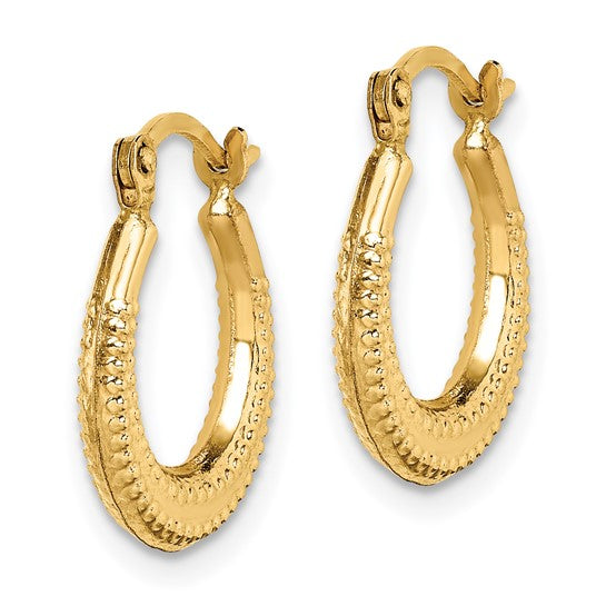 14k Madi K Textured 15mm Hoop Earrings