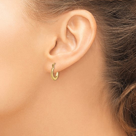 14k Madi K Textured 15mm Hoop Earrings