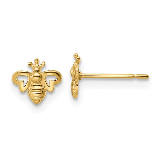 14k Madi K Bumble Bee Childrens Post Earrings