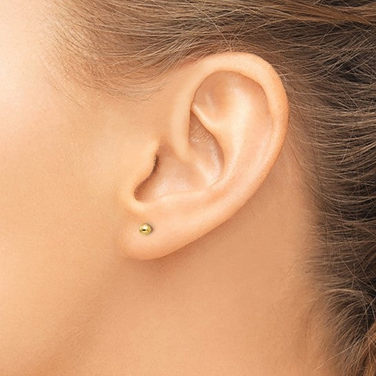 14k Madi K 3mm Ball Push On and Screw Off Screwback Post Earrings