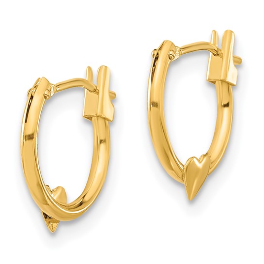 14k Madi K 9mm Heart Hoop Earrings