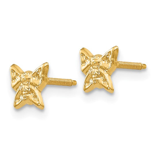14k Madi K Butterfly Childrens Screwback Post Earrings