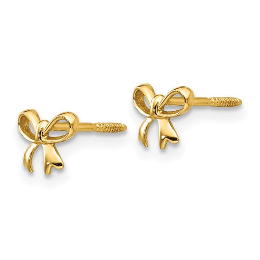 14k Madi K Bow Childrens Post Earrings