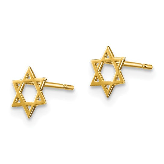 14k Madi K Star of David Childrens Post Earrings