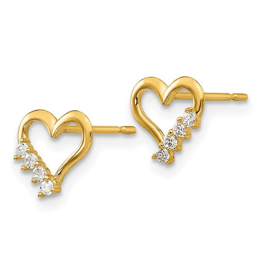 14k Madi K CZ Heart Childrens Post Earrings14k Madi K CZ Heart Childrens Post Earrings
