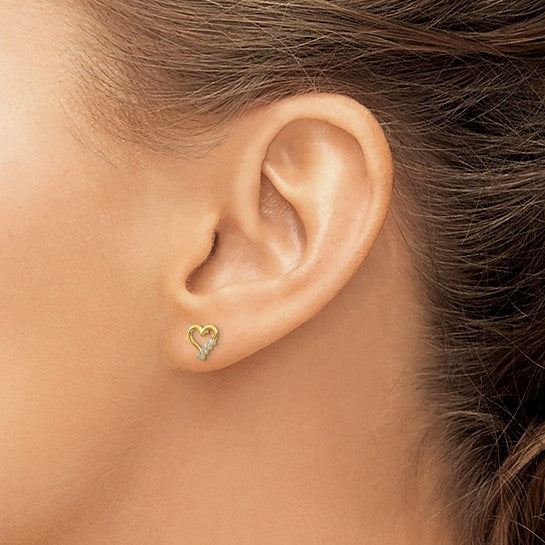 14k Madi K CZ Heart Childrens Post Earrings14k Madi K CZ Heart Childrens Post Earrings