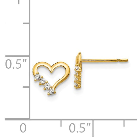 14k Madi K CZ Heart Childrens Post Earrings14k Madi K CZ Heart Childrens Post Earrings