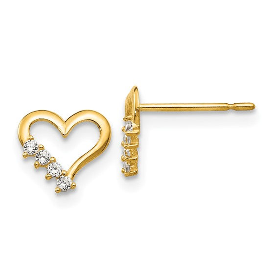 14k Madi K CZ Heart Childrens Post Earrings14k Madi K CZ Heart Childrens Post Earrings