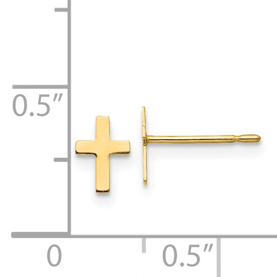 14k Madi K Cross Childrens Post Earrings
