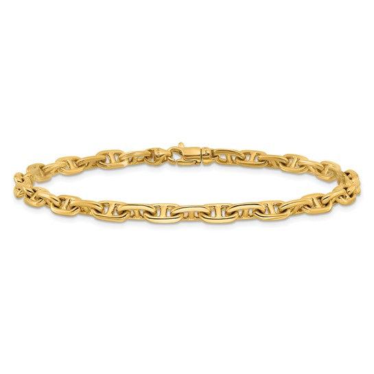 14K 5.1mm Hand Polished Fancy Link with Lobster Clasp Chain (per inch)