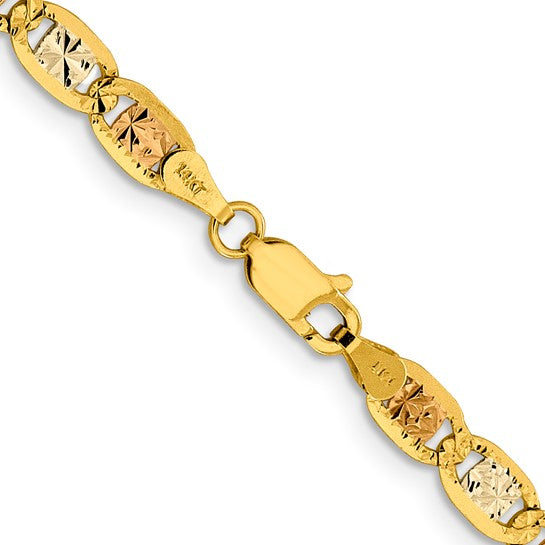 Gold Tri-color Pavé Valentino Chain