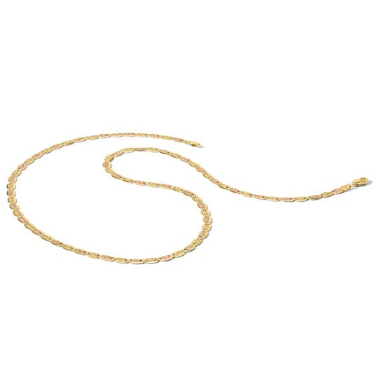 Gold Tri-color Pavé Valentino Chain
