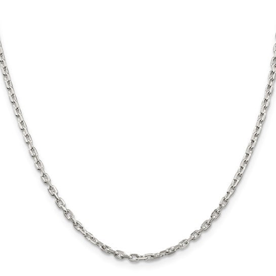 Sterling Silver Beveled Oval Cable Chain